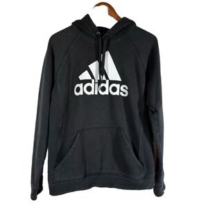 Adidas Pullover Hoodie Small Long Sleeve B/W Logo‎ Grunge